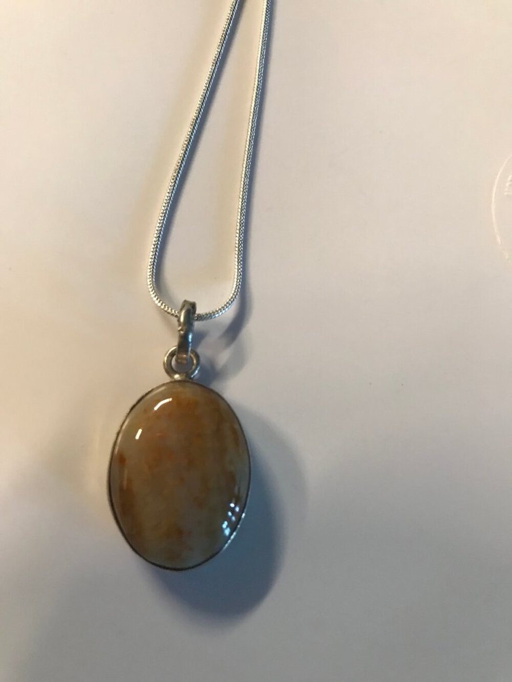 Oval PEndant  Tiger Eye  in Sterling silver+ SS CHAIN